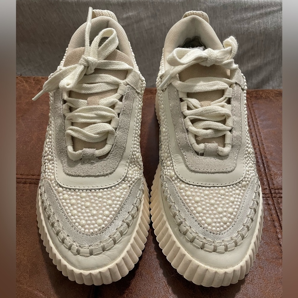 Dolce Vita Dolen Pearl Sneakers: color Vanilla Pearls size 8 (IVORY NOT WHITE) - Picture 7 of 11